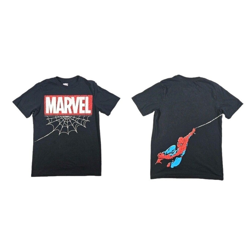 Boys Marvel Spiderman Short Sleeve T Shirt Black Large 10/12